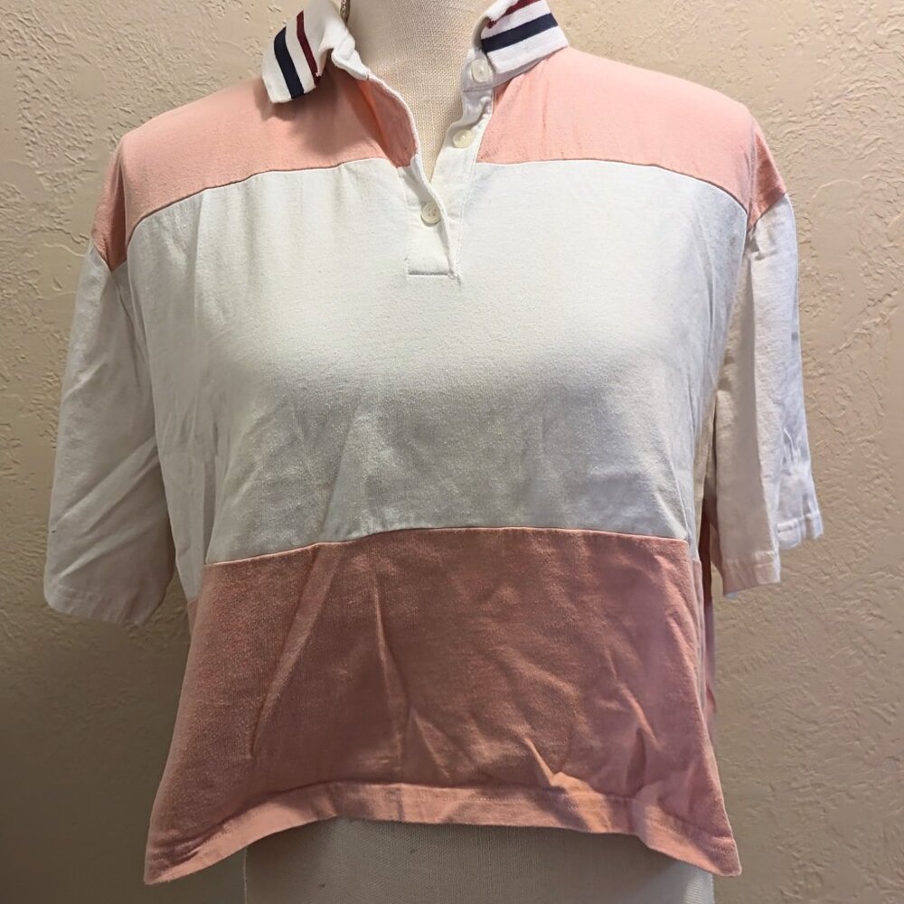 Crop Button Tee Preppy